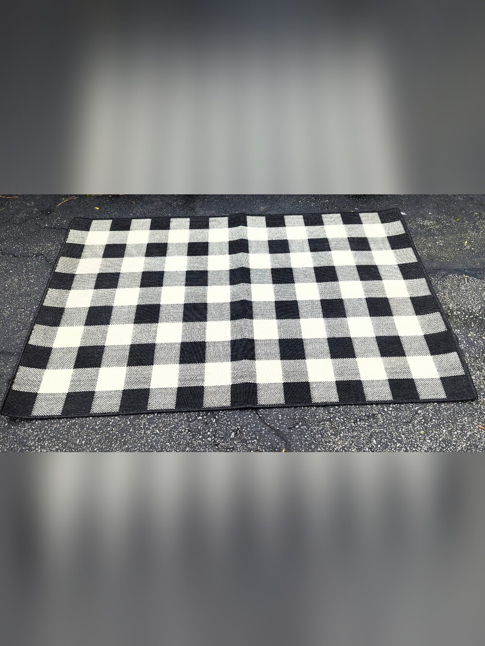 STYLEWE Black and White Check Woven Rug